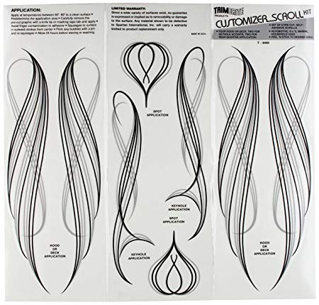 Trimbrite Black-Gray Customized Scroll Kit Decals Trimbrite Black-Gray Customized Scroll Kit Decals